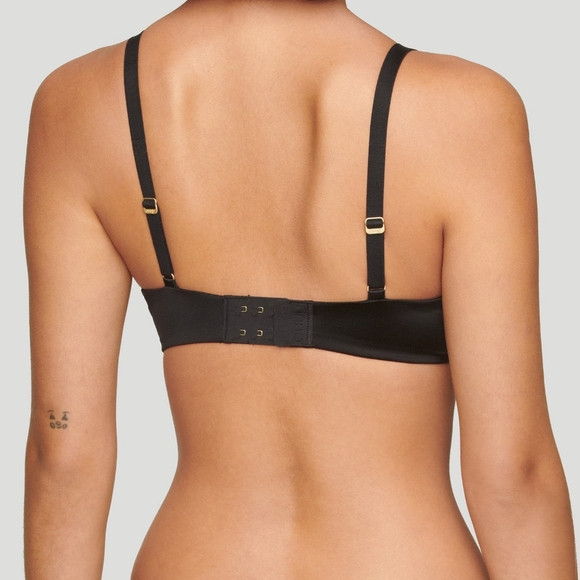 The Plunge black satin bra, size 32F - Picture 4 of 6